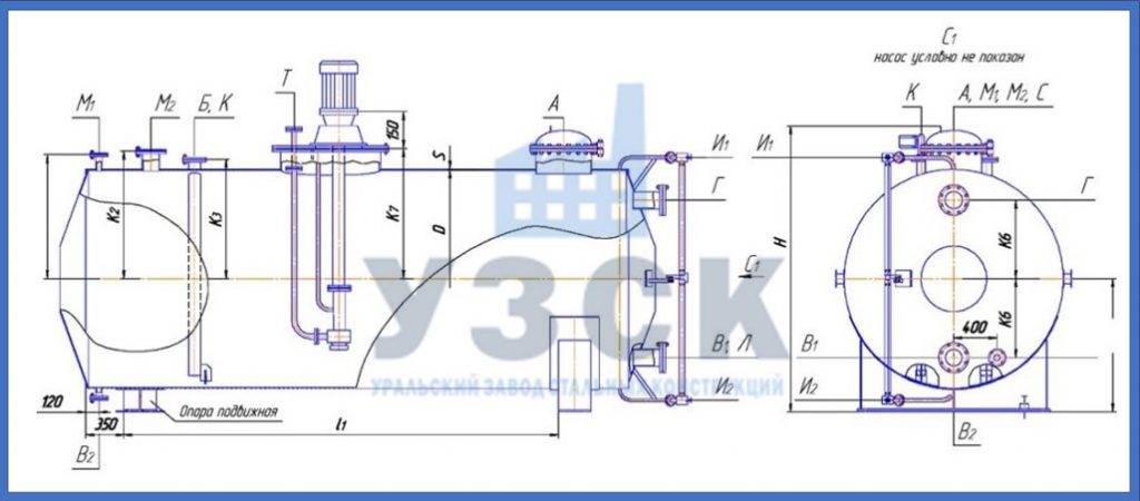 Чертеж емкости ГКК в Рыбинске